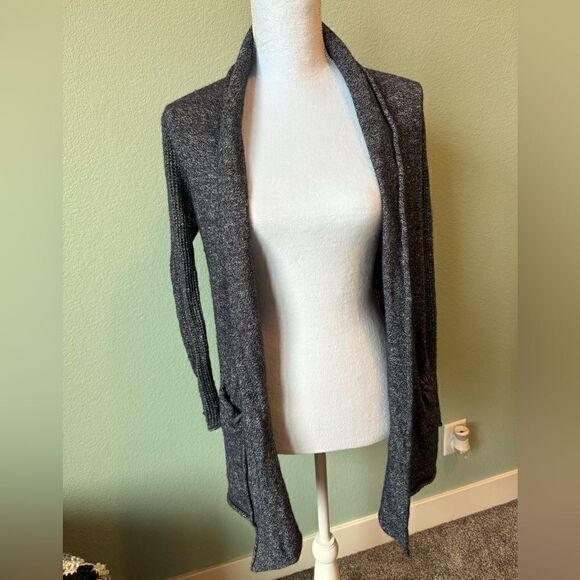 Athleta Heather Blue Woven Open Cardigan Size Small - Picture 1 of 7